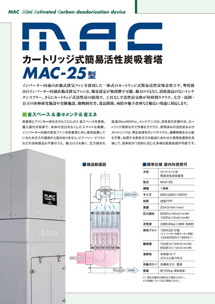 MAC カートリッジ式簡易活性炭吸着塔